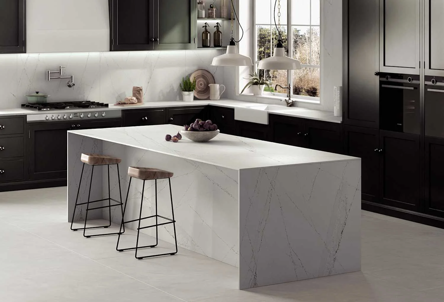Quartz countertop in a room